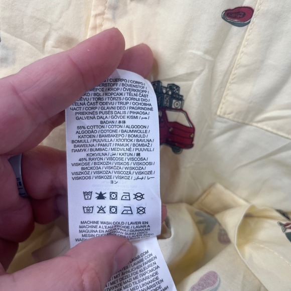 Hurley Button Up Shirt Mens XXL Yellow Reggae Lion Pineapple BV1563 - Picture 5 of 9